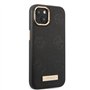 Guess Phone Case for iPhone 13 in Black Magsafe Compatible Peony Pattern, PU Leather Protective & Anti-Scratch Case with Accessi
