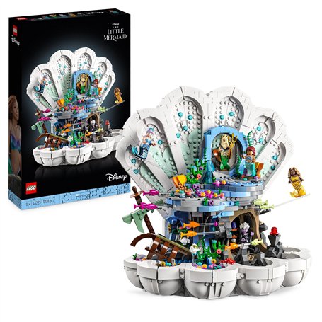 LEGO 43225 Disney Le Coquillage Royal de La Petite Sirène, Maquette à Construire, Modèle Réduit avec Figurines, pour Femmes et H