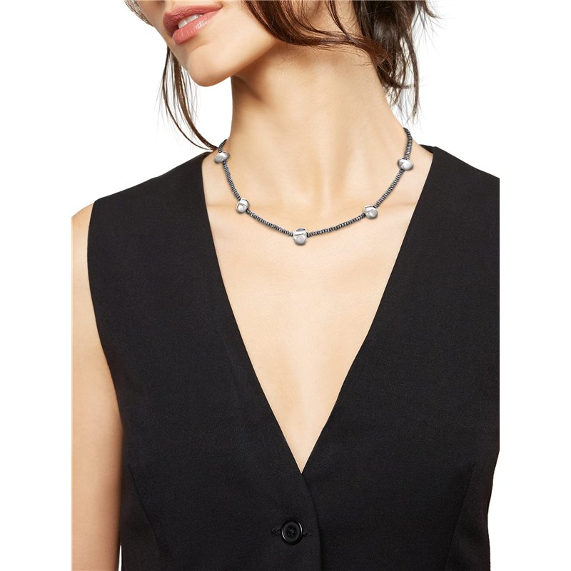 Image secondaire de Breil B Rocks TJ3287 Collier en acier inoxydable orné de pierres d'hématite Longueur min. 39 cm Longueur max 45 cm, 45 cm, Acier