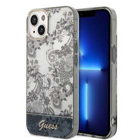 Guess Coque Rigide pour iPhone 14 Plus 6,7" G - Grise, Toile De Jouy, Waterproof et Isolant Thermique