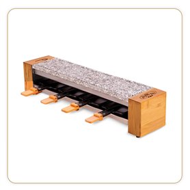 LITTLE BALANCE 8619 Raclette 4 Meuuh…!, Raclette, Pierre à cuire, Pierre naturelle Granit, 2 fonctions en 1 seul appareil, 4 per