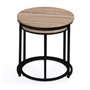 IDMarket - Lot de 2 Tables Basses gigognes Detroit Rondes 40/45 Design Industriel
