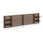 IDMarket - Tête de lit Suspendue en Lattes AVA 240 cm Bois Vieilli et étagères Noires