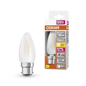 OSRAM Lampe LED dimmable Superstar avec un rendu des couleurs particulièrement élevé (CRI90), B22d-base, verre dépoli ,Blanc cha
