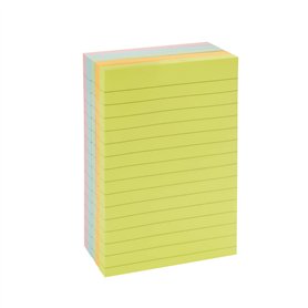 Amazon Basics Carrée blocs de feuillets autocollants lignés, Lot de 5, Couleurs assorties, 102 x 152 mm