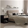 IDMarket - Lot de 2 Tables de Chevet Olga 1 tiroir avec Niche Bois Noir et tiroir façon hêtre