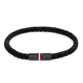Tommy Hilfiger Jewelry Bracelet en Cuir Tressé pour Homme Couleur Noire - 2790459