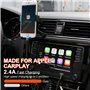 Cable iPhone Spiralé USB A à Câble Lightning, Certifié Apple Carplay et MFi, Cordon de Chargeur iPhone Court Rétractable avec Tr