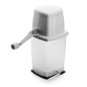 Broyeur à Glace Manuel Polypropylène pour Cocktails, Broyeur Glaçons Machine à Glaçons Portative avec Manivelle et Système de Ve