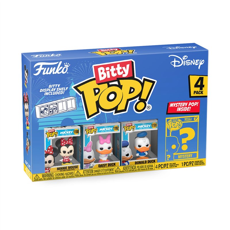 Funko Bitty Pop! Disney - Minnie Mouse (Red Dress), Daisy Duck, Donald Duck et Une Mini-Figurine Mystère en Surprise - 2.2 Cm Co
