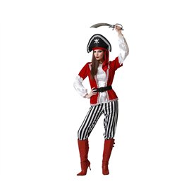 ATOSA déguisement pirate pantalon rayé noir et rouge blanc adulte XL