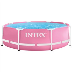 Intex 2,44 m x 76 cm Pink Metal Frame Pool, Dimensions de la Configuration : 2,44 m x 76 cm (28290NP)