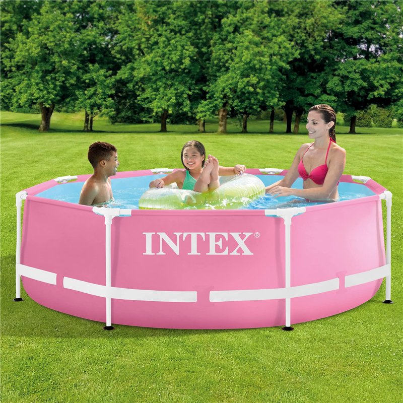 Image secondaire de Intex 2,44 m x 76 cm Pink Metal Frame Pool, Dimensions de la Configuration : 2,44 m x 76 cm (28290NP)