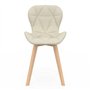 IDMarket - Lot de 4 chaises ROBINE en Tissu Beige pour Salle à Manger