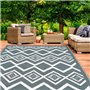 IDMarket - Tapis extérieur MASINKA Gris et Blanc 180 x 280 CM