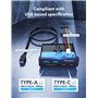 GRAUGEAR Panneau Avant 4 Ports 10Gbit/s, 2X USB-C+2X USB-A HUB USB3.2 Gen2, Panneau Avant pour Baie 3,5 Pouces, USB3.2 Gen2 Key 