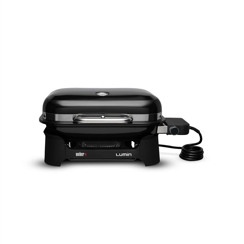 Weber Lumin Compact barbecue électrique, surface de cuisson 43 x 32 cm, portable, atteint plus de 315 °C, polyvalent - idéal pou
