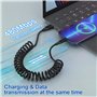 KETAKY Plus Lot de 2 Câble Lightning Spiralé, certifiés Ap-ple Carplay et MFi, chargeur Câble iPhone rétractable avec transmissi