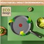 TEFAL Poêle à crêpe 28 cm, Crêpière induction, Revêtement céramique, Eco-conçue, Recyclée, Cuisson saine, Thermo-Signal, Fabriqu