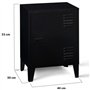 IDMarket - Table de Chevet Ester 1 Porte métal Noir Design Industriel