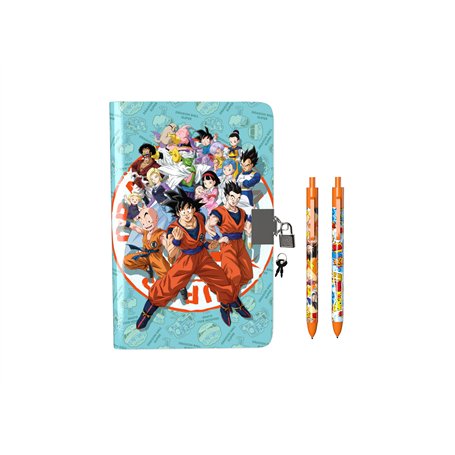 Dragon Ball-Set Cadeau Journal et Stylos, Boîte cadeau, Set d'écriture, Journal avec cadenas, Multicolore, Produit officiel (CyP