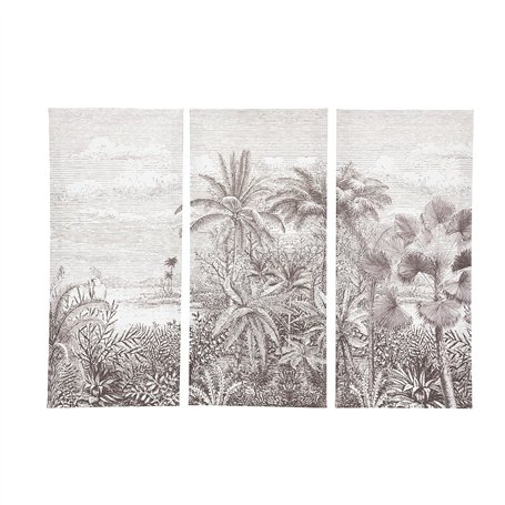 Atmosphera - Toile imprimée Bota - bois - noir et blanc - 67-5x50 cm