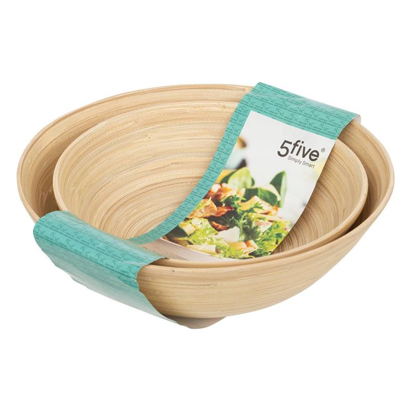 Image secondaire de 5five - 2 saladiers 25 30cm bambou