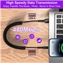 Câble Lightning enroulé Compatible Apple Carplay [Certifié Apple MFi] Chargeur iPhone rétractable avec synchronisation de donnée