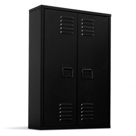 IDMarket - Armoire murale ESTER 2 portes métal noir design industriel