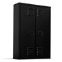 IDMarket - Armoire murale ESTER 2 portes métal noir design industriel