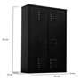 IDMarket - Armoire murale ESTER 2 portes métal noir design industriel