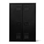 IDMarket - Armoire murale ESTER 2 portes métal noir design industriel