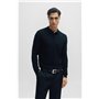BOSS Hommes Jemio Sz40 Ceinture en cuir de buffle avec boucle logo et garniture argentée