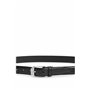 BOSS Hommes Jemio Sz40 Ceinture en cuir de buffle avec boucle logo et garniture argentée