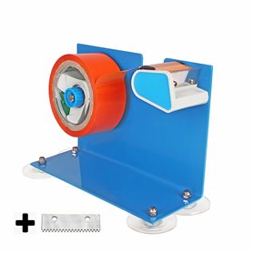 LDS Industry Distributeur de ruban adhésif de table, cadre en acier peint bleu, modèle TTD-05, ruban adhésif de 5,1 cm, manuel, 