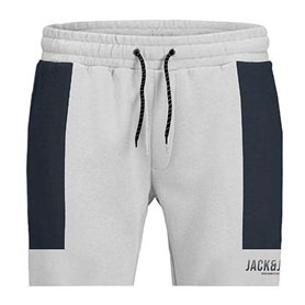 Jack & Jones Short de Sport pour Homme JPSTDAN BLOKING 12228098 Blanc, Taille XL
