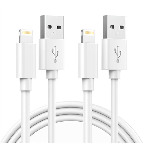 Câble iPhone 1M Lot de 2 [Certifié MFi], Cable Chargeur iPhone Câble Lightning USB Cordon iPhone Fil Chargeur iPhone Charge Rapi