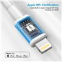 Câble iPhone 1M Lot de 2 [Certifié MFi], Cable Chargeur iPhone Câble Lightning USB Cordon iPhone Fil Chargeur iPhone Charge Rapi