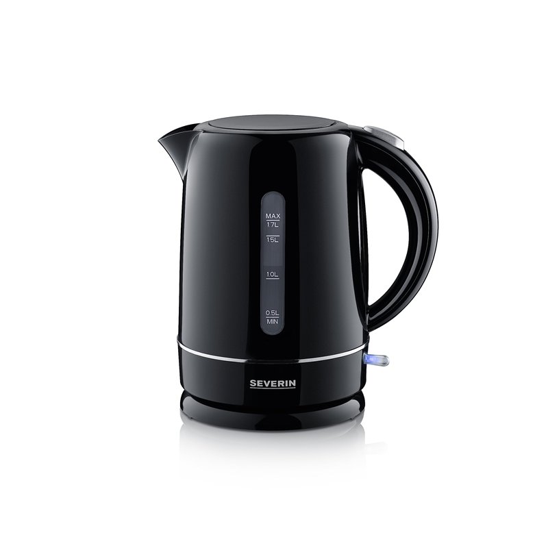SEVERIN Bouilloire électrique sans fil pratique, Manipulation à une main, Capacité de 1,7 L, Ouverture extra large et Résistance