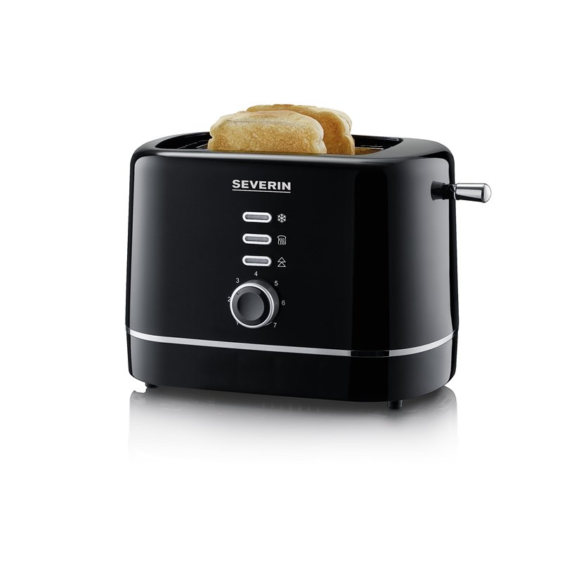 SEVERIN Grille-pain automatique 850 W, Toaster compact 2 fentes jusqu'à 2 tranches, Grille-pain électrique avec réglage du degré