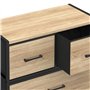 IDMarket - Chiffonnier 5 tiroirs en Tissu Utah 60 cm Commode semainier Design Industriel