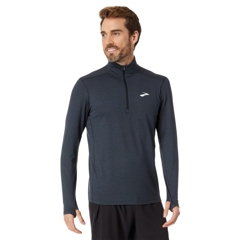 BROOKS 211492090 Dash 1/2 Zip 2.0 Sweatshirt Homme HTR Black Taille 35