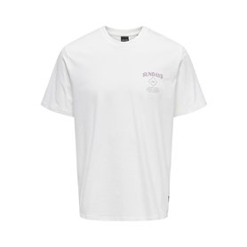ONLY & SONS ONSKYE REG Photo SS Tee, T-Shirt Homme, Cloud Dancer/Print:Sundays,