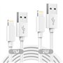 Cable iPhone 1M+2M Lot de 2[Certifié A-pple MFI], Câble Chargeur iPhone Câble Lightning Cable USB iPhone Cordon Fil Chargeur iPh