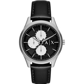 Armani Exchange Montre pour homme, quartz/mouvement multiple, boîtier de 42 mm avec bracelet en cuir AX1872