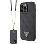 Guess GUHCP15XP4TDSCPK Coque pour iPhone15 Pro Max 6,7" Noir Hardcase Crossbody 4G Metal Logo