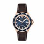Emporio Armani Montre pour homme, mouvement quartz/date à 3 aiguilles, boîtier de 42 mm, bracelet en cuir pro-planet AR11556