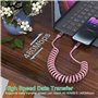 Câble Lighning iPhone Spirale Aple Carplay Cable [Certifié Aple MFi] Câble iPhone Voiture Carplay Court avec Synchronisation de 