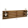 IDMarket - Tête de lit Suspendue 5 Larges Lattes Nina 240 cm Bois Vieilli et étagères Noires