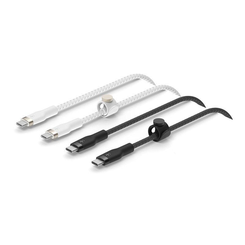 Belkin BoostCharge Pro Flex câble à gaine tressée USB-C vers USB-C, Certifié USB-IF, recharge Power Delivery, pour iPhone 16, 15